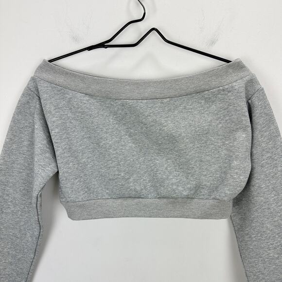 Majorelle Martine Sweater Sweatshirt Cropped Off Shoulder Balletcore Gray Small - Picture 4 of 11